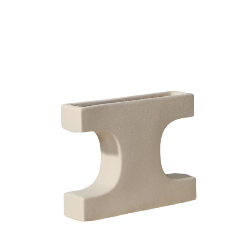 Arte Creativo nórdico cartas esmerilado geométrico florero de cerámica salón arreglo floral artesanía decoración del hogar adornos