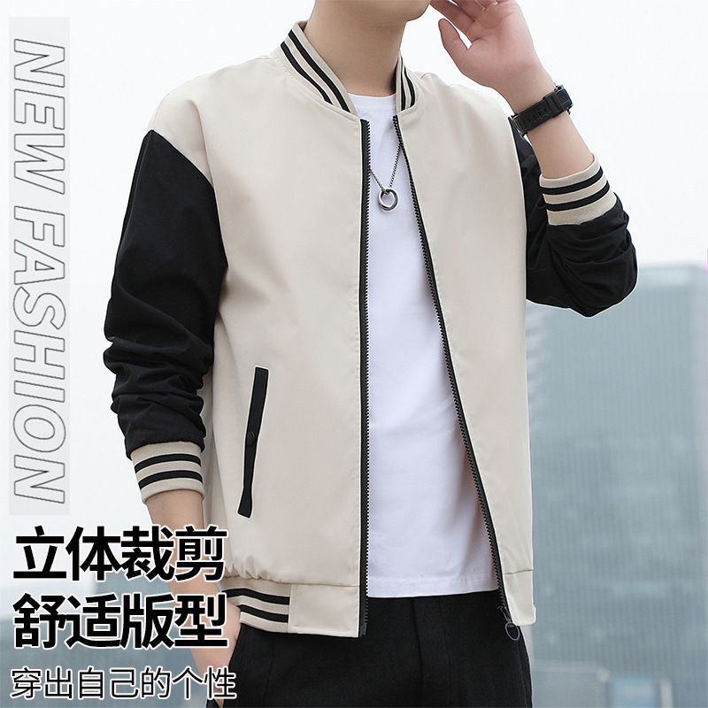 2022 primavera y otoño nueva chaqueta hombre deportivo casual chaqueta de béisbol aumentado suelto chaqueta de moda juvenil impresa LOGO