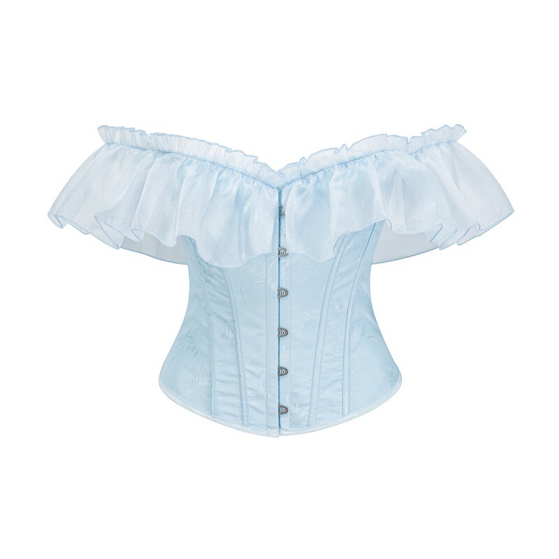 Cross-Border New European and American Palace Shapewear Tube Top Dress Fishbone Corset Palace Corset Mesh Corset