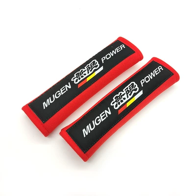 cotton protection pad pair, Seat belt shoulder pad - infinite-red