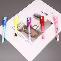 LED燈紫外線無色熒光筆四色套裝 學生用記號標記筆網紅趣味款批發