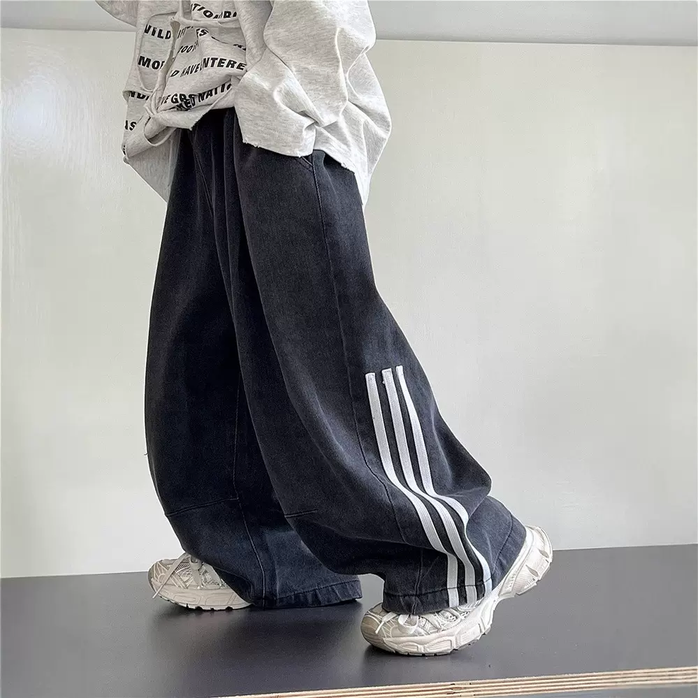 儿童裤子春秋装2025新款男童帅气宽松老爹裤中小童时尚牛仔阔腿裤