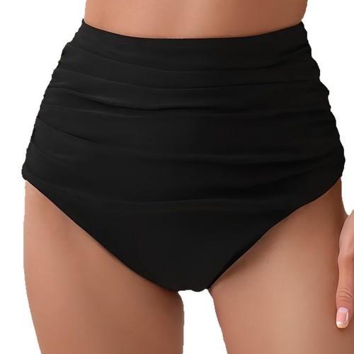 Single lady high-waist belly cover slimming triangle swimsuit quick-drying versatile pleated swimsuit