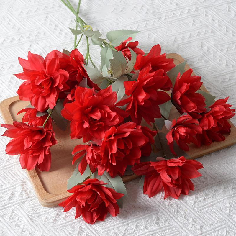 Flores Artificiales, Peonía de 6 Cabezas, Flores Falsas para Decoración de Bodas y Hogar, Arreglos Florales de Seda, Fabricante de Flores, Ramo de Imitación al por Mayor