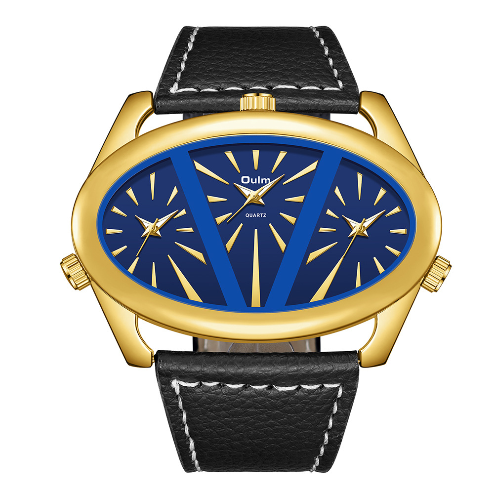 New Cross-Border Hot-Selling Oval 3-Dial Mesh Men's Watch Luminous Fashion Trendy Sports Watch Dropshipping