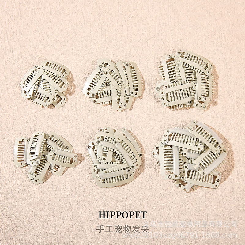 Заколка для волос для домашних животных, простая заколка, расческа из нержавеющей стали, 2,3 см, специальная заколка для самостоятельного изготовления, нескользящая, не падающая, белая заколка для собачьих волос