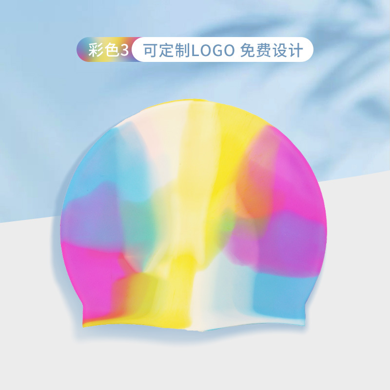 Sombreros de natación para adultos y niños impermeables universales sombreros de silicona 50g logotipo imprimible sin estrangulamiento sombreros de natación fabricantes al por mayor