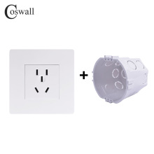 圆盒专用86型五孔插座 PC面板新国标10A家用墙壁插座曲面插座暗装