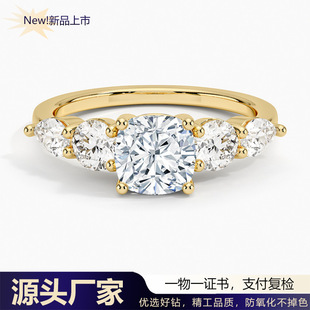 (Cross-border trading), quality stone inlay, ring with stone, European style, silver 925 sample, 1 carat