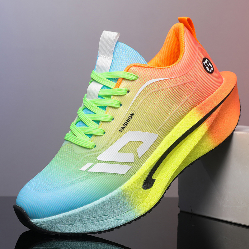 Cross-Border Popular Men's Shoes, Really Popular Carbon Plate Sports Shoes, Youth Student Sports Racing Running Shoes, Breathable Large Size Trendy Shoes