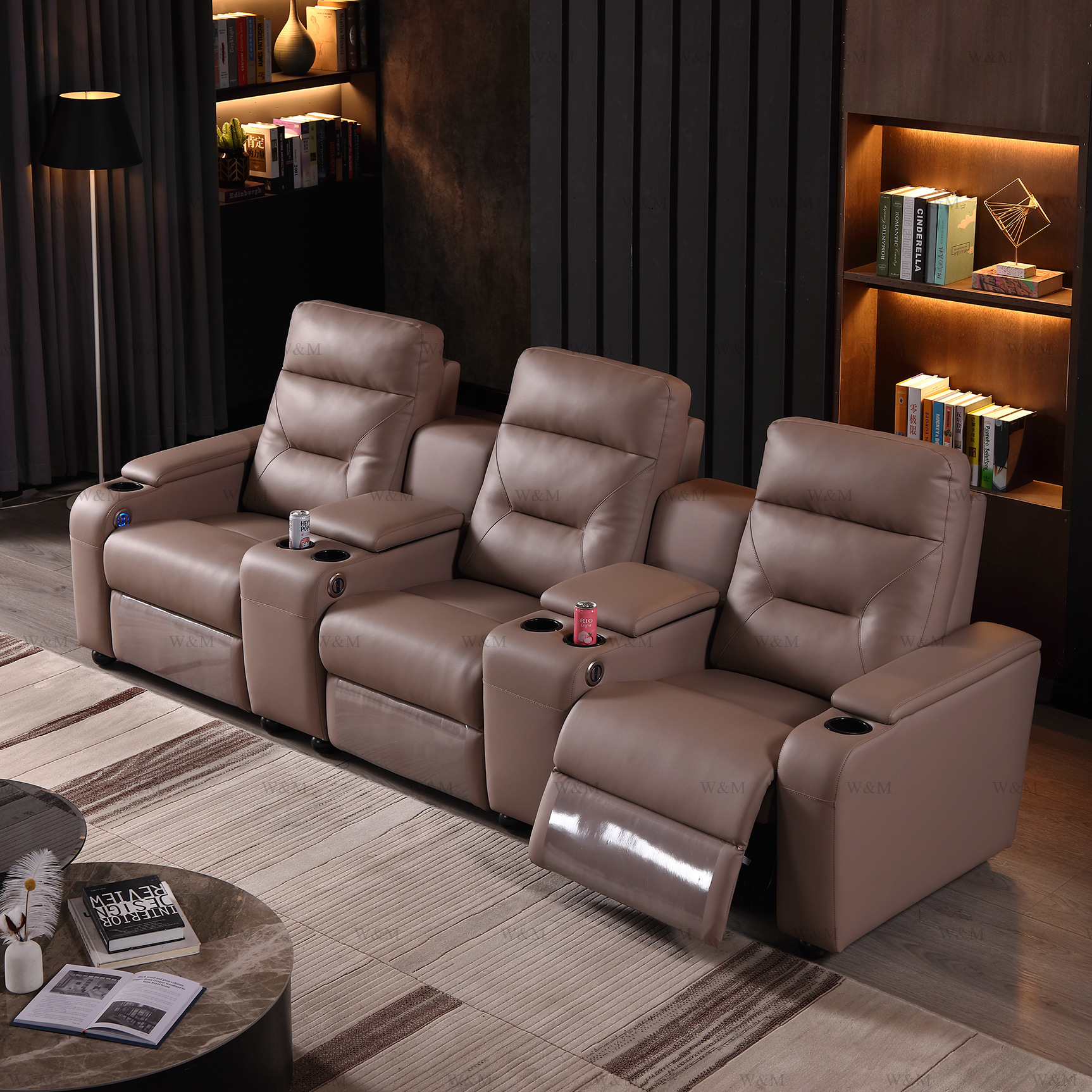 Sofá de cine privado de villa Sofá funcional de cine en casa Sala de cine y televisión Sofá de visualización de películas Sala de audiovisuales Sofá eléctrico