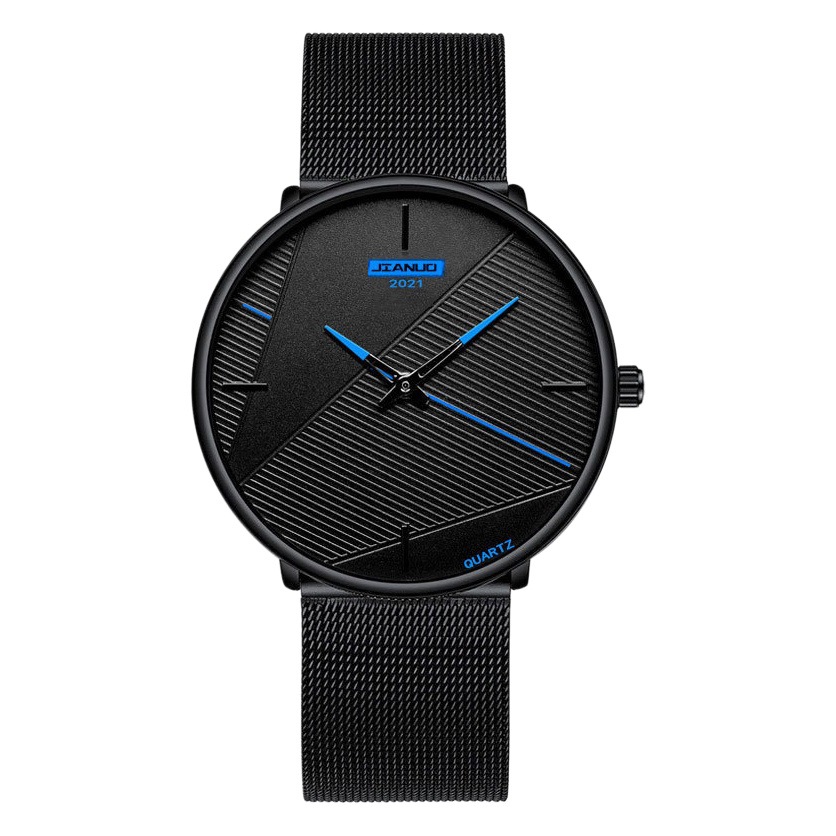 2023 nuevo azul aguja Reloj clásico de los hombres simple creativo negro malla cinturón hombres reloj de cuarzo fabricante en stock suministro directo