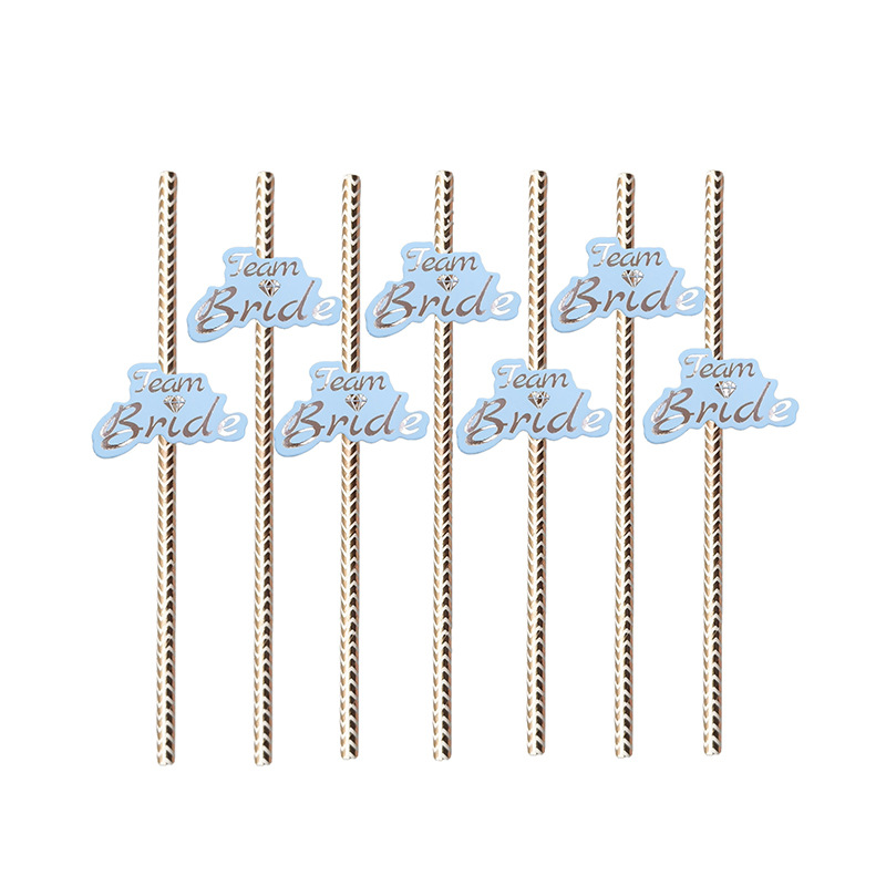 Equipo transfronterizo bride fiesta nupcial equipo nupcial papel de boda pajita postre cóctel decoración pajita