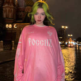 外贸批发欧美高街潮牌运动短袖T恤俄罗斯网红款 Marselin 情侣装