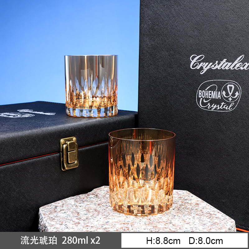 Caja de regalo de whisky de alta calidad importada de la República Checa, regalo de alta calidad, tazas de vino de cristal de corte de Edo