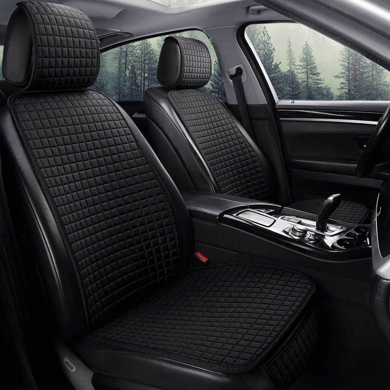 Подушка для автомобильного сиденья в новом стиле, льняная одноместная подушка + спинка + Комплект из трех предметов, пятиместная четырехсезонная подушка, дышащая подушка