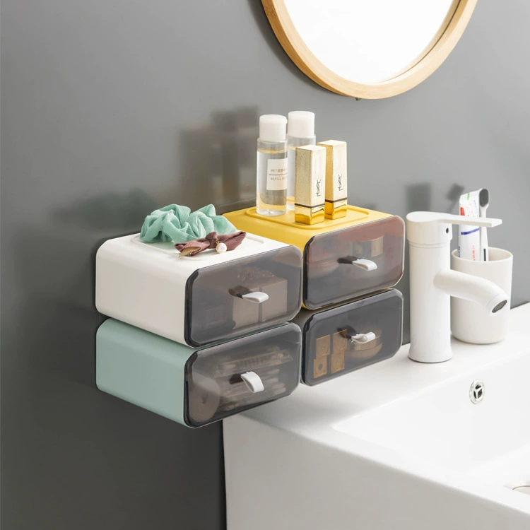 Настенный ящик для хранения в ванной комнате, бытовой ящик для хранения без дырокола, хлопковый прозрачный ящик для хранения макияжа, стеллаж для хранения ювелирных изделий