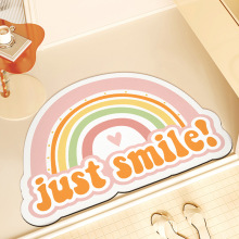 彩虹浴室防滑地垫吸水入户门垫硅藻泥软垫家用吸水垫防滑速干地毯