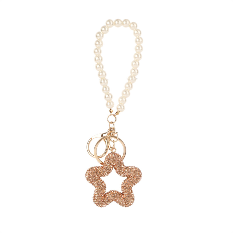 Porte-clés pentagramme vintage de luxe avec strass pour sac_voghion.com