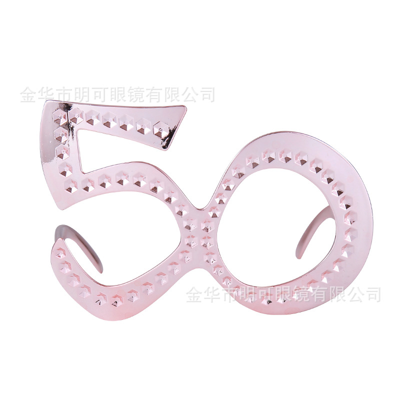 Gafas Decorativas de Cumpleaños con Números 16/18/30/40/50/60 de Plástico ABS para Fiesta
