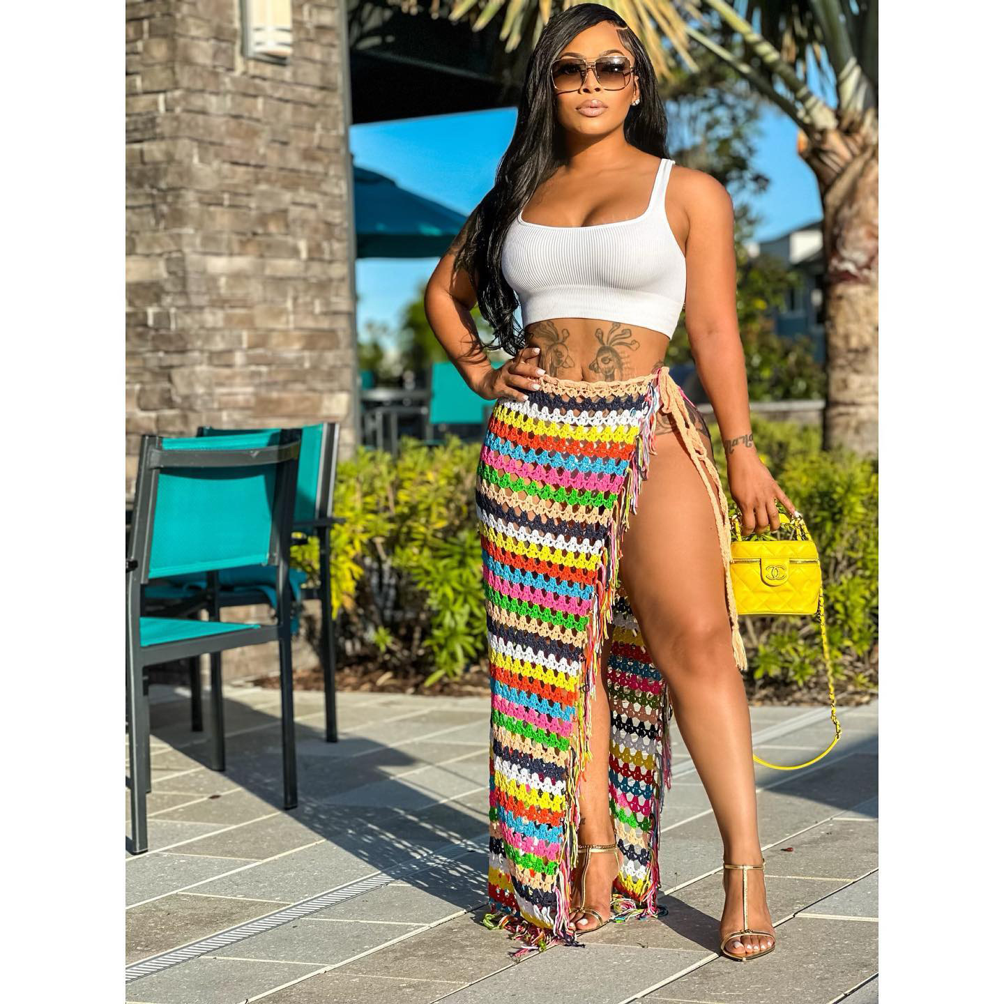 209g Weight Maxi Long Dress Dress Length Type Sundress Dresses Type Women's Sexy Rainbow 1 Piece Cover Ups