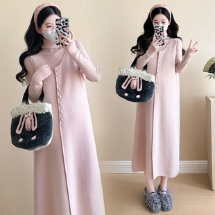 Internet Celebrity Fashionable Maternity Dress Spring and Autumn suit Fashion New Loose Trendy Mom Korean Knitted Pregnant Women Two-piece Set
