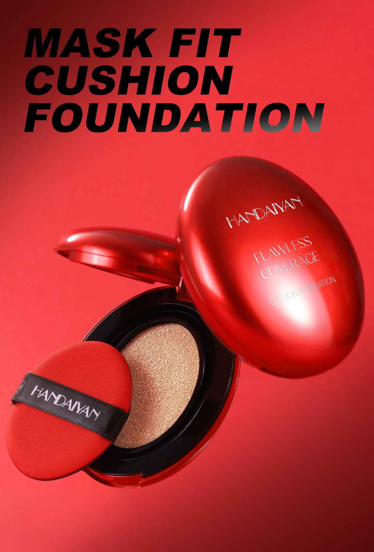 The cross-border foundation provides long-lasting concealer without smudge, and does not cause powder to stick on oily skin. The handaiyan red shell foundation does not come off full figure