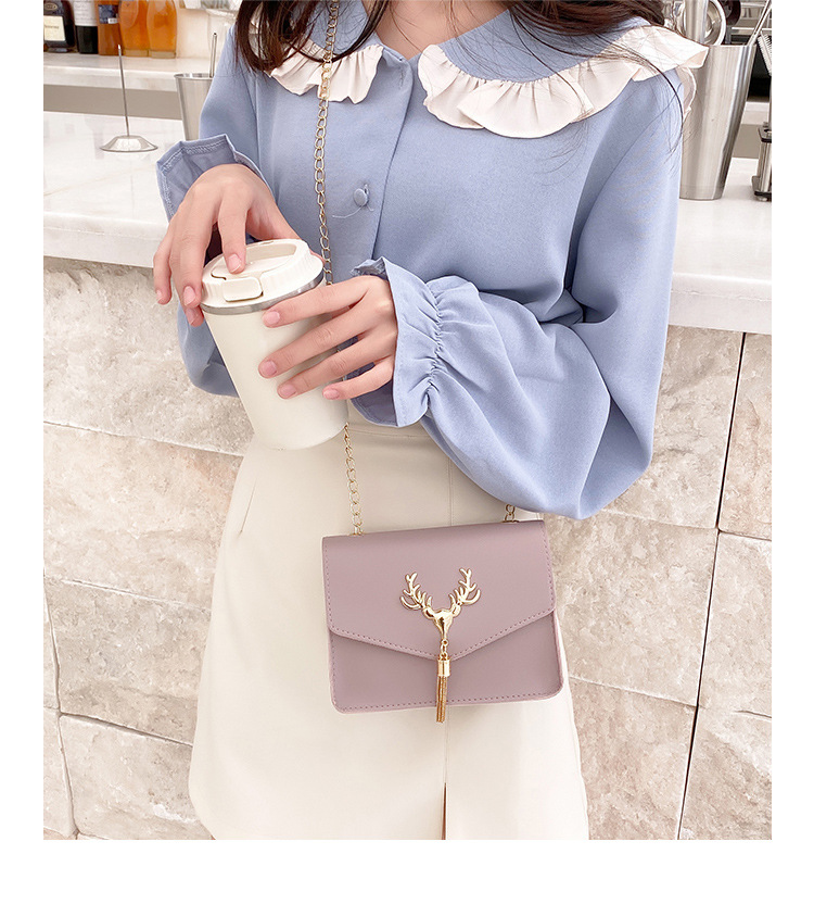 امرأة ميني جلد غير حقيقي كتلة اللون Lingge موضة مربع مشبك مغناطيسي كروس شنطة display picture 11