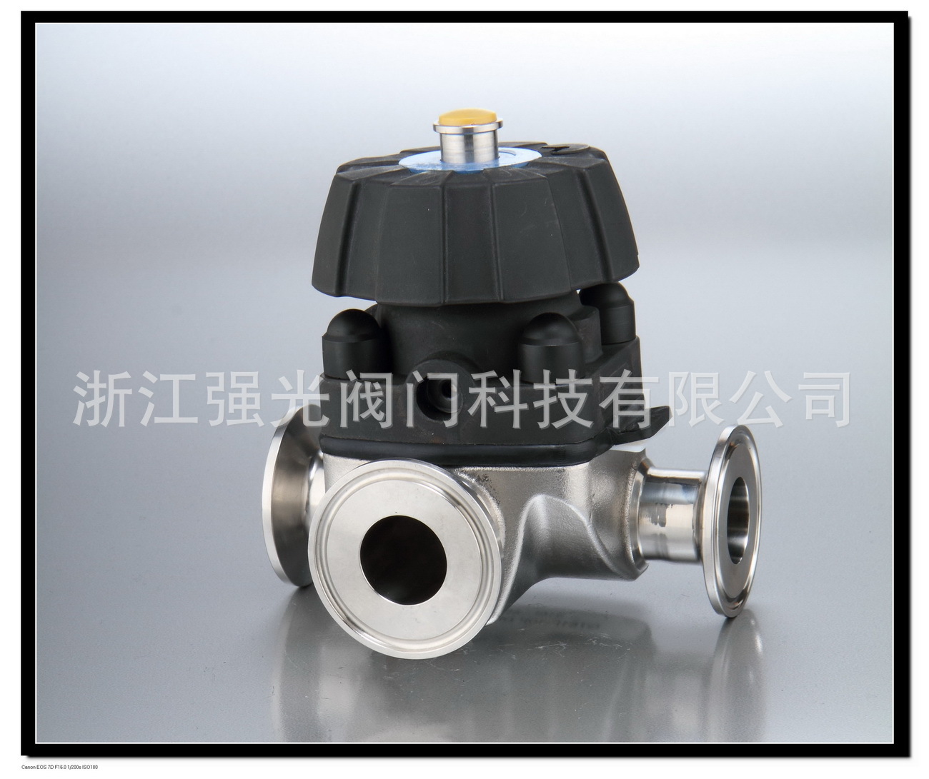 宝德式卫生级手动三通快装隔膜阀，卫生级手动快装三通隔膜阀