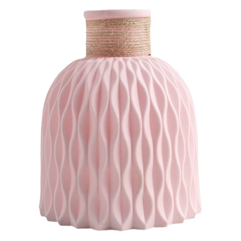 Простой Стиль Украшения Дома Пластиковая Ваза Отель Обеденный Стол Украшения Комнаты Пейзаж Пластиковые Воды Гофрированные Маленькая Ваза
