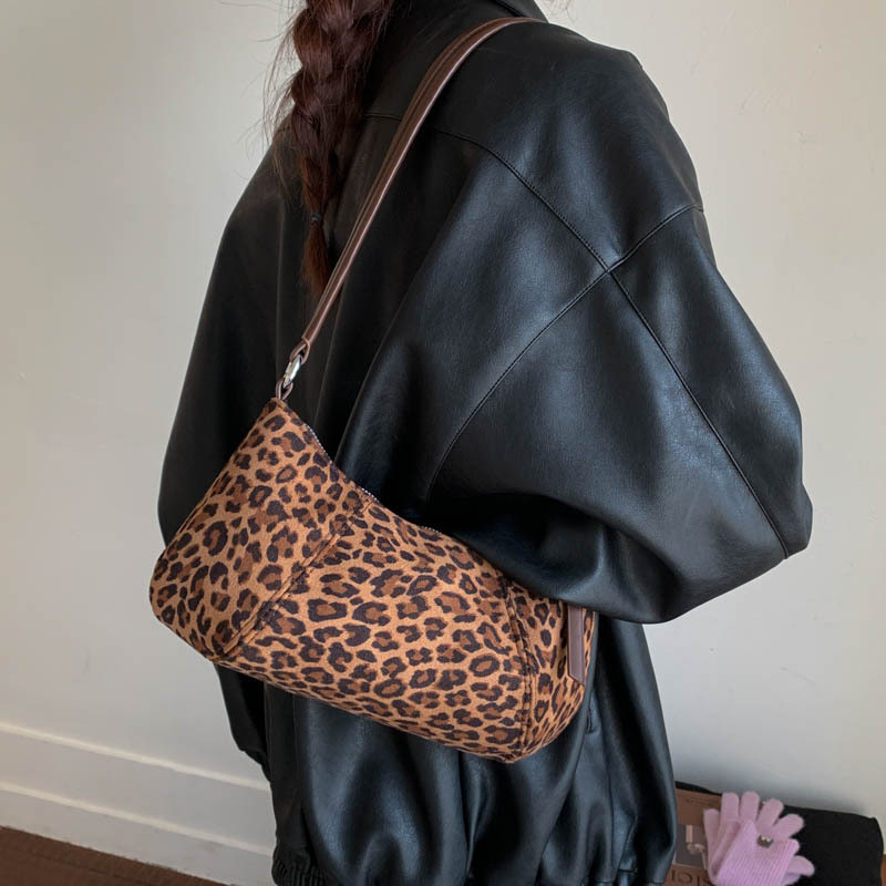 复古小众豹纹包包女式2025秋冬新款休闲通勤单肩包慵懒风斜挎小包|undefined