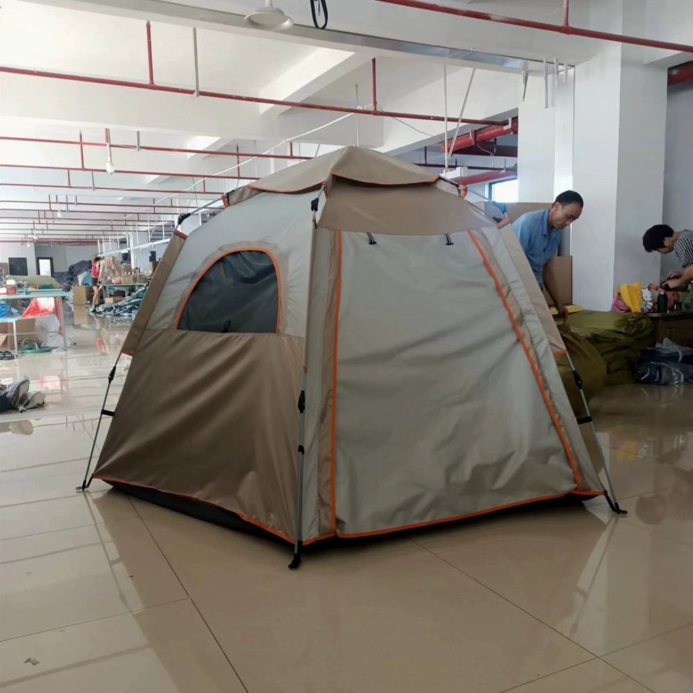 Automatic hexagonal handheld folding travel tent for camping, factory direct supply, fully automatic