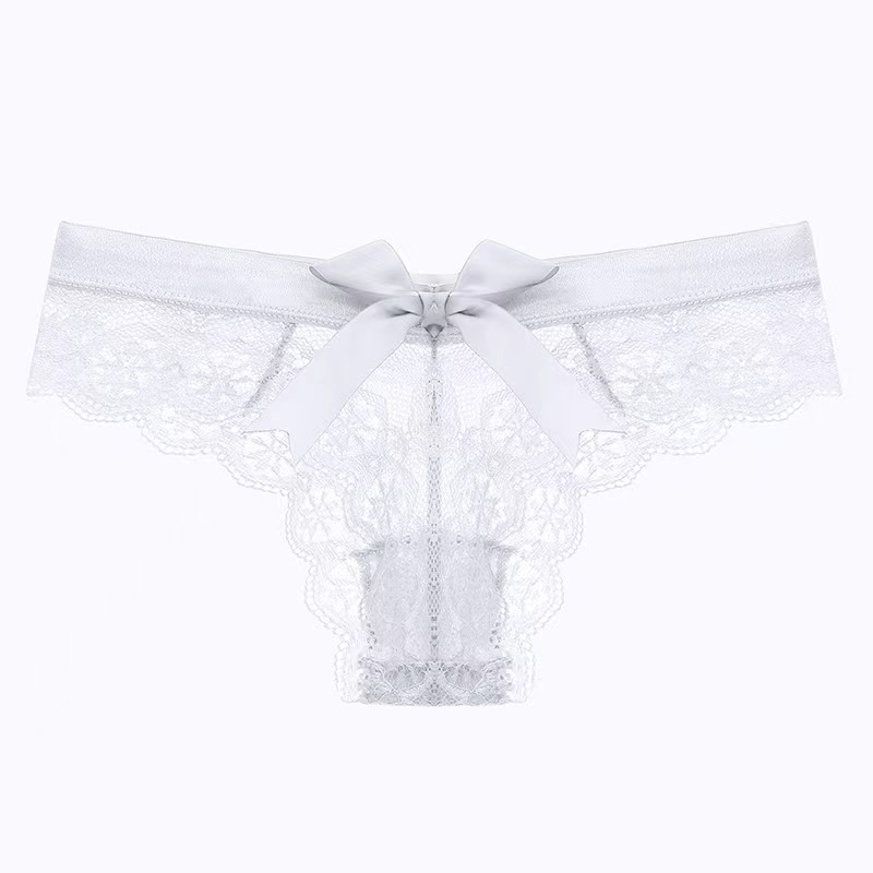European and American Sexy Lace Thong Women's Large Size Transparent Cut Out Women's Briefs Girls' T-Pants