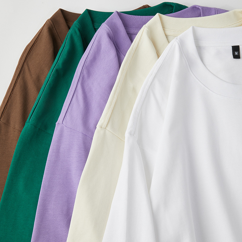 280Goversize Cross-Border European and American Size Men's Pure Cotton Short-Sleeved White T-Shirt Customized Trendy and Cool Summer Style