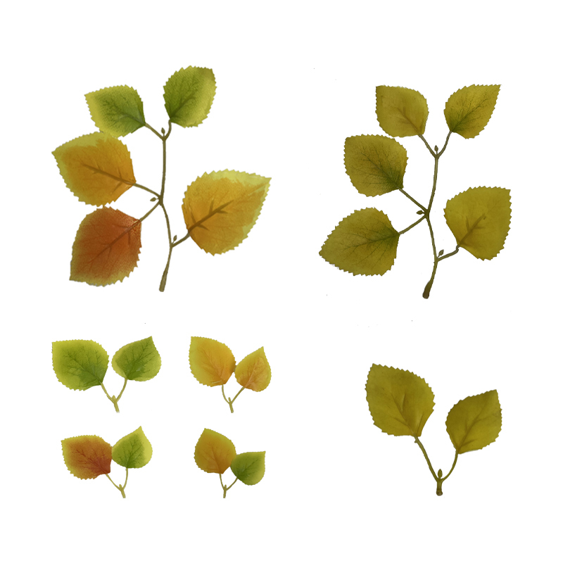 Plant Birch Leaves, Green Plants, Fake Leaves, Poplar Leaves, Accessories, Decoration, Shooting and Placement, Single Piece Fake Leaves