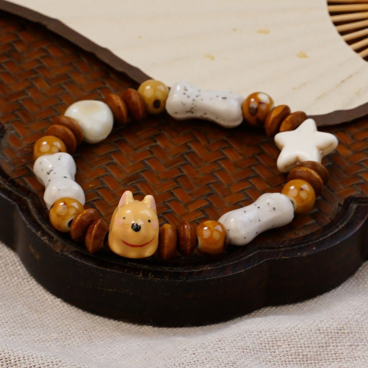 Jingdezhen pulsera de cerámica de verano mujer alta sensación galletas serie de gatos nicho diseño universal pulsera alta sensación