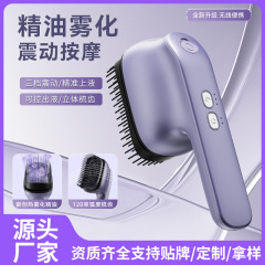 電気マッサージコームエッセンシャルオイル噴霧頭皮マッサージャーヘアケアポータブル赤色光ヘッドマッサージャー