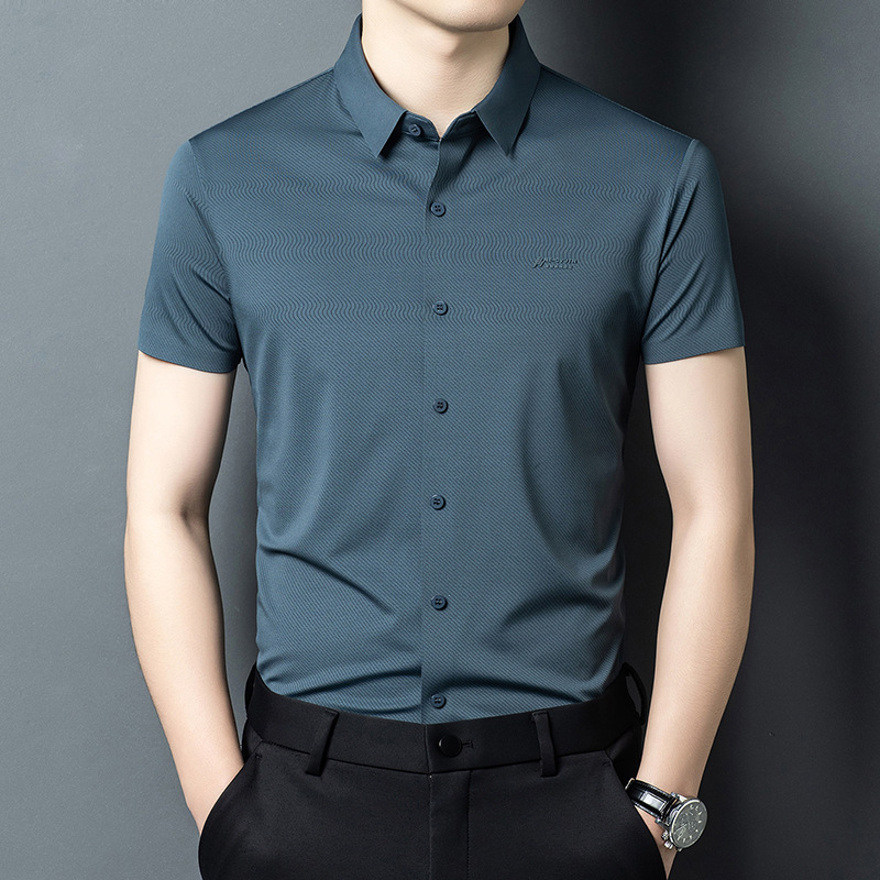 Summer trend thin fashionable elegant green shirt