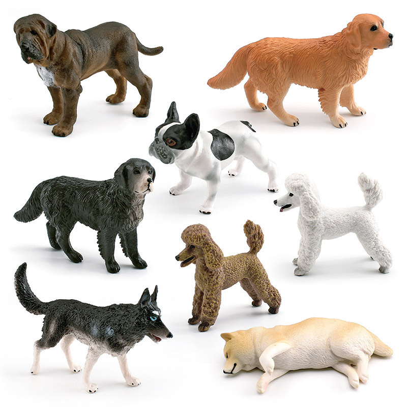 Simulated Pet Dog Model Neapolitan Dog Golden Retriever Bulldog Husky Poodle Kidsren's Cognitive Toy