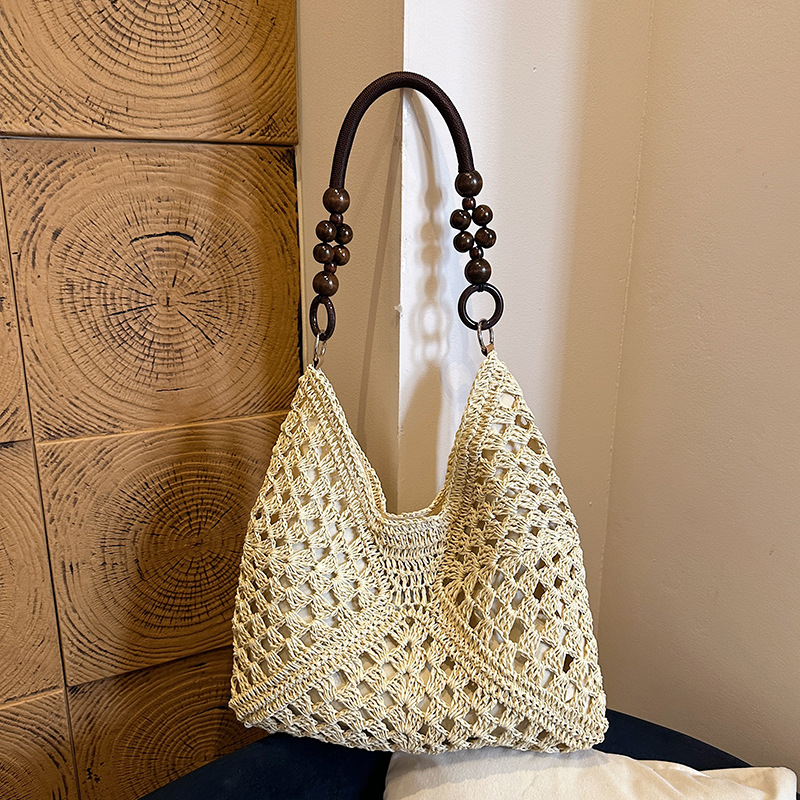 Bolsa de tejido de gran capacidad para mujeres 2026 nuevo verano de vacaciones en la playa bolsa de viaje simple bolsa de arte image 9