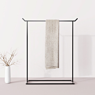 Simple Retro Clothing Display Rack New Chinese Style Clothes Hanger Iron Black Clothing Display Rack Floor-Standing Clothes Hanger