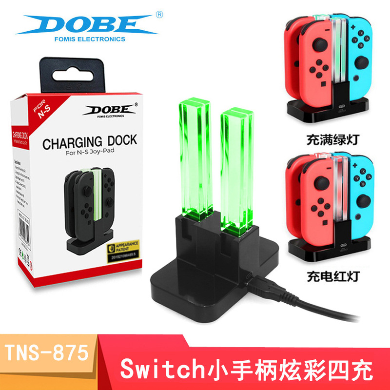 Switch Oled Small Handle Colorful Four-Charge Left and Right Handle Charger Ns Light Column Four-Seater Charger Tns-875
