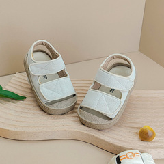 女童學步鞋子嬰兒鞋夏季新款簡約男童鞋寶寶包頭兒童防撞小童涼鞋