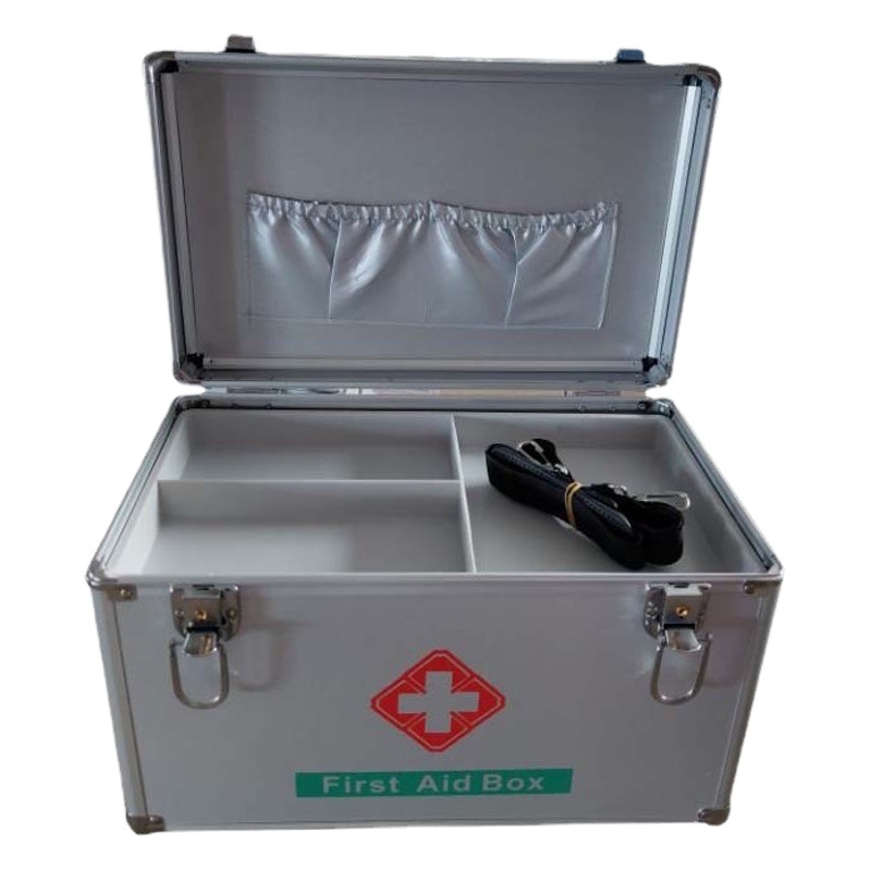 Portable 10inch Medical Kit Storage Box, Portable Home-Use 12inch Medicine Box, First Aid Aluminum Alloy Medical Box, Double-Layer Wholesale