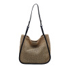 Straw capacious shoulder bag, small woven advanced one-shoulder bag, high-end