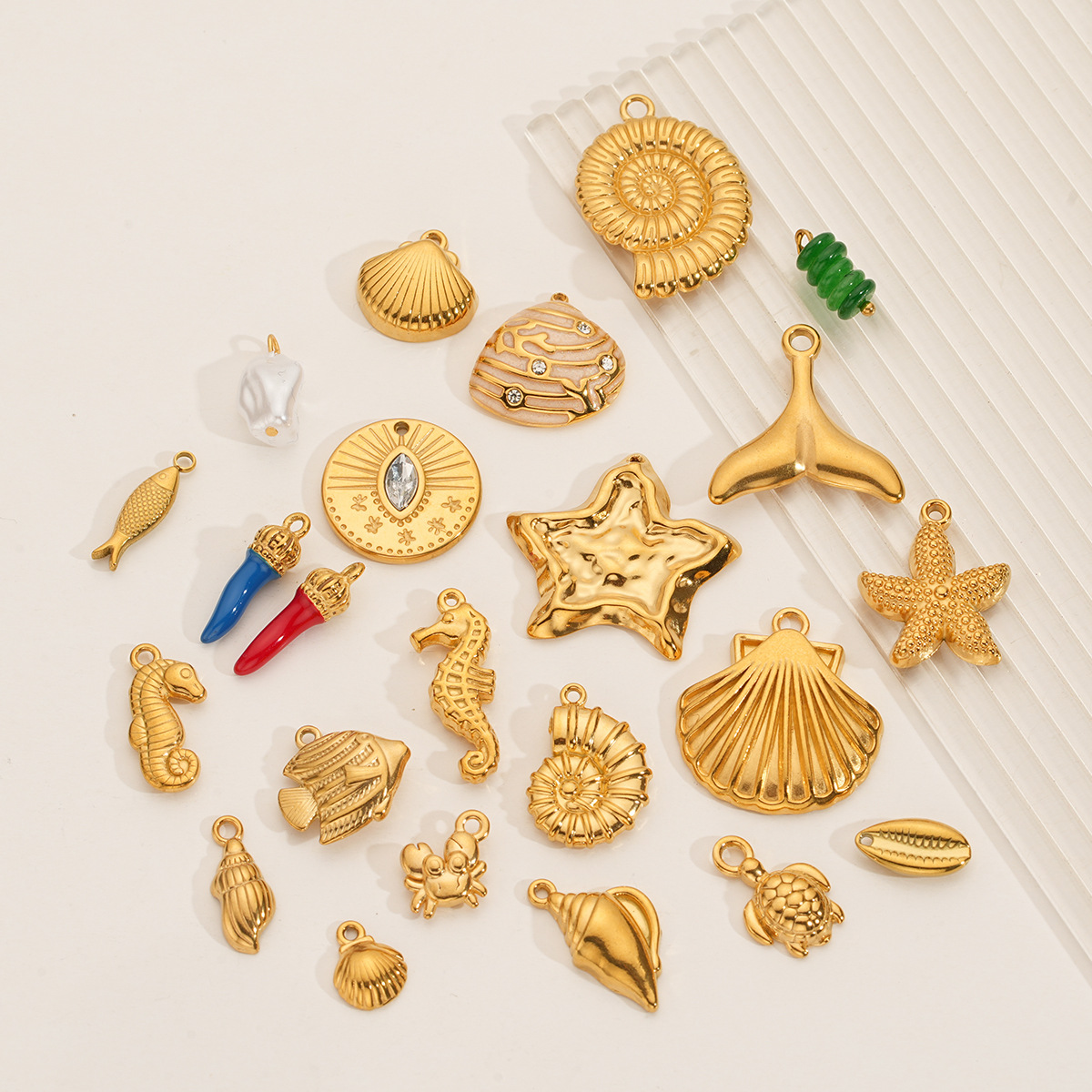 4g Weight Pendant Jewelry Making Type DIY Jewelry Accessories Classification 5 PCS/Package Quantity 304 Stainless Steel Material Conch, Hippocampus, Shell Pattern All Seasons Season Plating Design Simple Style, Classic Style Style 5 PCS/Package 304 Stainless Steel Conch Hippocampus Shell Pendant DIY Jewelry Accessories 1
