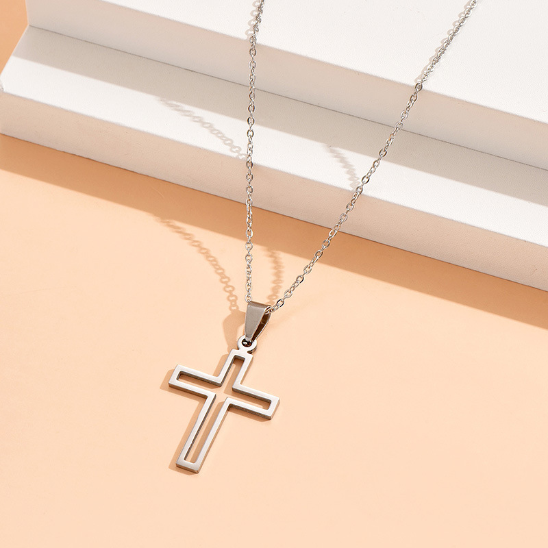 Original Design Cross Stainless Steel Plating Pendant Necklace 1 Piece display picture 4