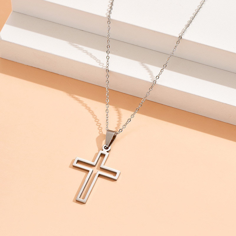 Original Design Cross Stainless Steel Plating Pendant Necklace 1 Piece