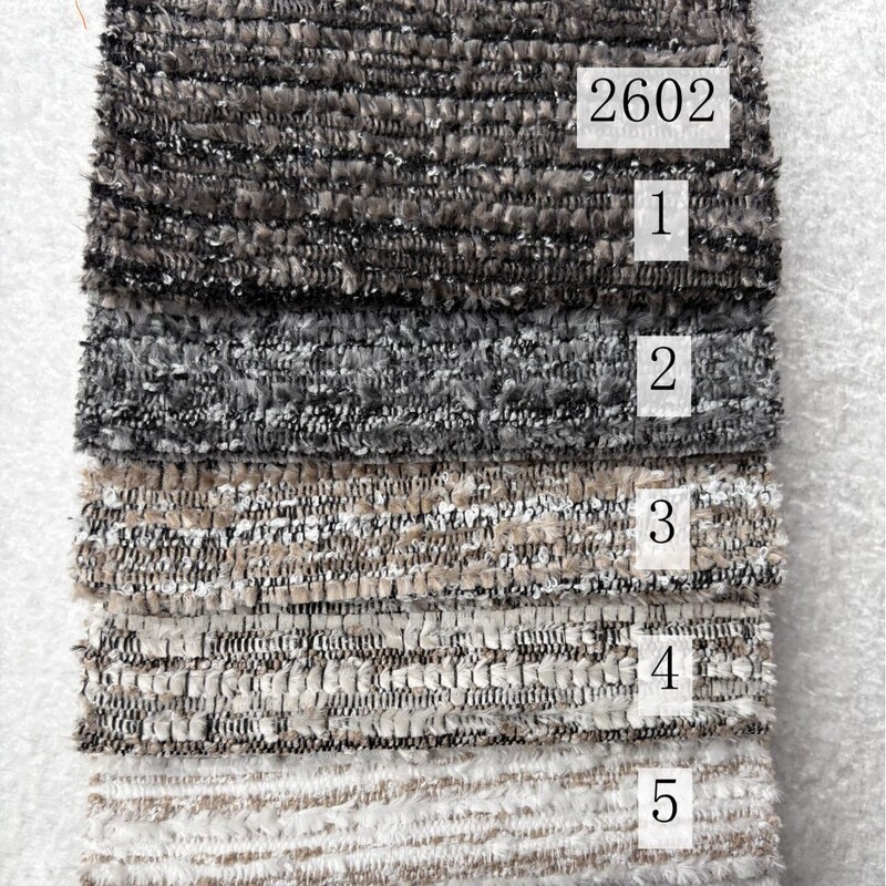 In-Stock Yarn-Dyed Horizontal Striped Chenille Bouclé Fabric for Sofa Furniture, Bags, Cushions, and Throw Pillows Wholesale