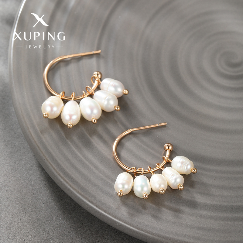 Luz de lujo de alto grado retro temperamento pendientes de la borla pendientes de abalorios de la perla artificial barroca de la joyería de Xuling